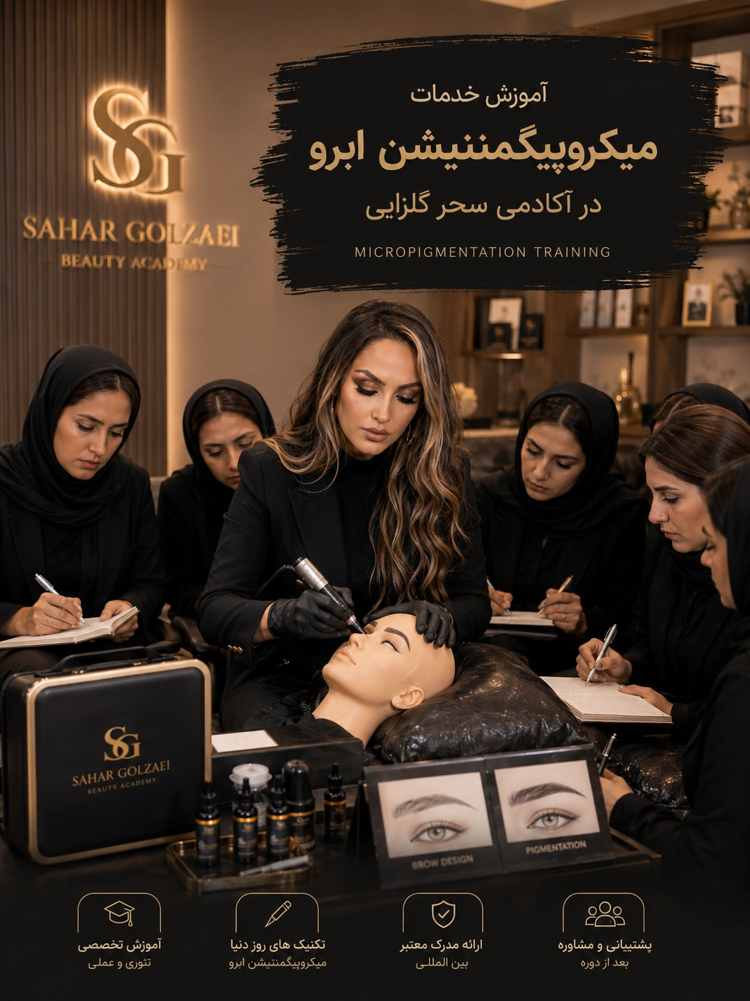 آموزش خدمات میکروپیگمنتیشن ابرو در آکادمی سحر گلزایی